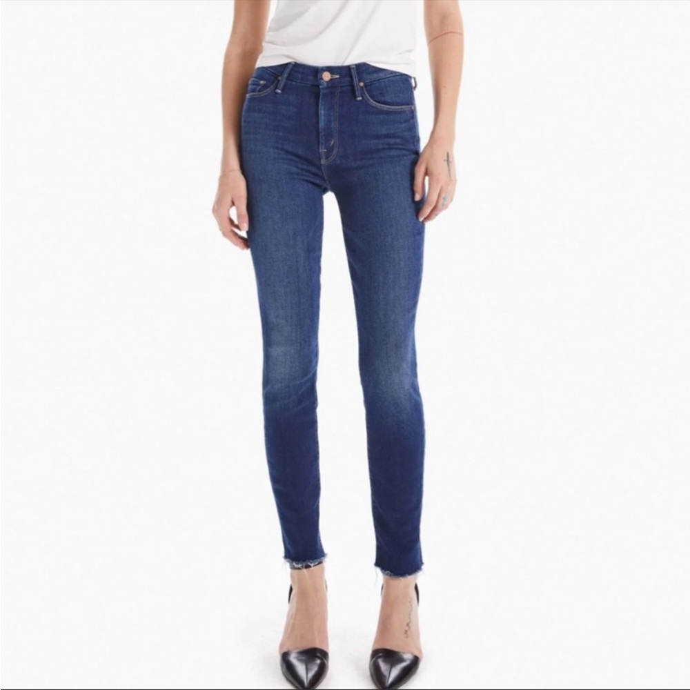 Mother Denim Ankle Fray high rise